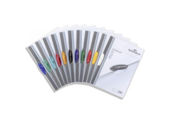 Durable 2260/00 Swingclip File for 1-30 Sheets A4 - Assorted Colours - Pack of 25