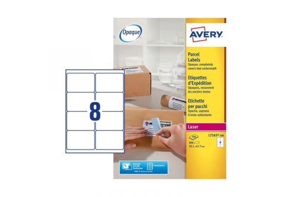 Avery BlockOut™ Parcel Labels L7165B-100 99.1 x 67.7 mm, Laser, B/W Laser, Colour Laser, white