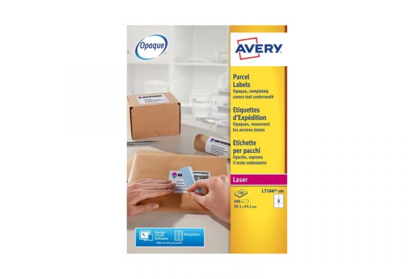 Avery BlockOut™ Parcel Labels L7166B-100 99.1 x 93.1 mm, B/W Laser, Colour Laser, Laser, white - Image 2