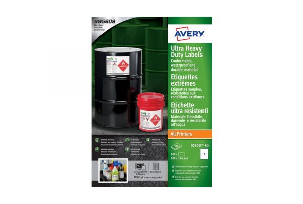 Avery Ultra Resistant Labels B7168-50 144 x 200 mm, All printer types, permanent - Image 2