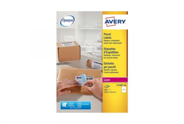 Avery BlockOut™ Parcel Labels L7168B-100 199.6 x 143.5 mm, Colour Laser, B/W Laser, Laser, white - Image 2