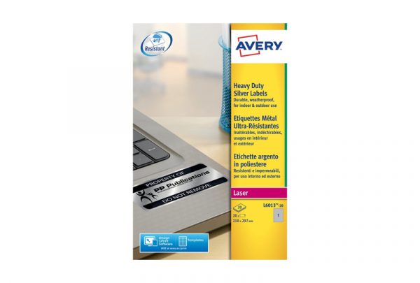 Avery Resistant labels L6013-20 210 x 297 mm, B/W Laser, permanent - Image 2