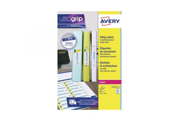 Avery Filing Labels L7170-25 134 x 11 mm, Laser, permanent - Image 2