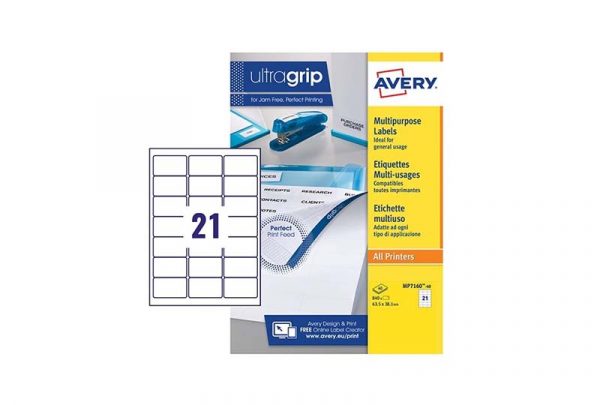 Avery Multipurpose Labels MP7160-40 63.5 x 38.1 mm, permanent