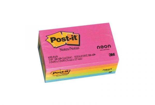 3M-635-5AN Post-It Ultra Colours Lined