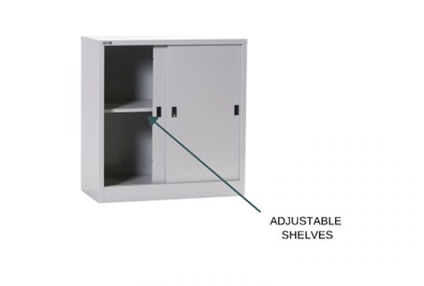 RXL102SS - Low Height Sliding Steel Cupboard with 1 adjustable shelf - Image 2