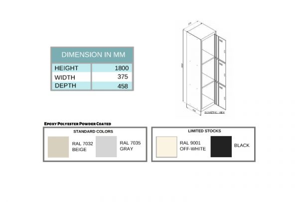 RXL203ST - Three Door Locker - Image 2