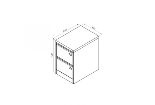RXL302ST - 2 Drawer Filing Cabinet - Image 2