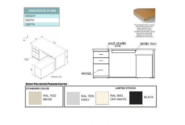 RXL403ST  - L Shape Pedestal Executive Desk - Image 2