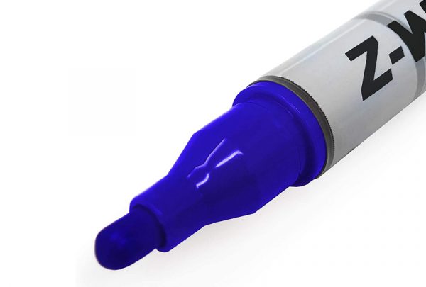 Zebra Z-WM Whiteboard Marker Pen - 2.0mm Bullet Tip - Blue - Pack of 3 - Image 3