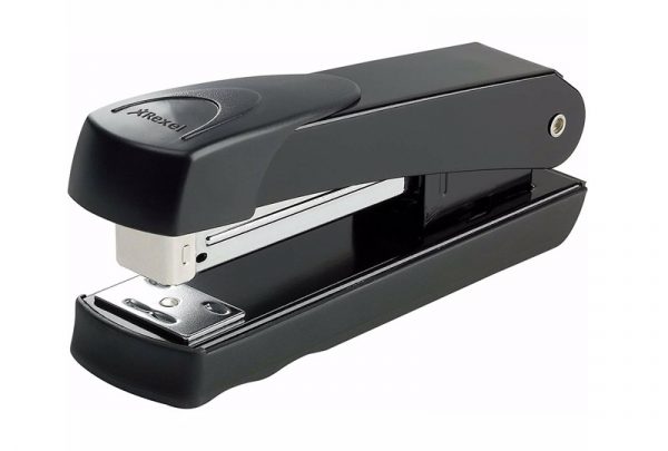 Rexel Meteor Half Strip Stapler, 20 Sheet Capacity, Uses 24/6 and 26/6 Staples, Metal Body, BlackRexel Meteor Half Strip Stapler, 20 Sheet Capacity, Uses 24/6 and 26/6 Staples, Metal Body, Black