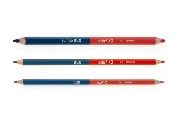 Duo Colored Pencils Blue/red