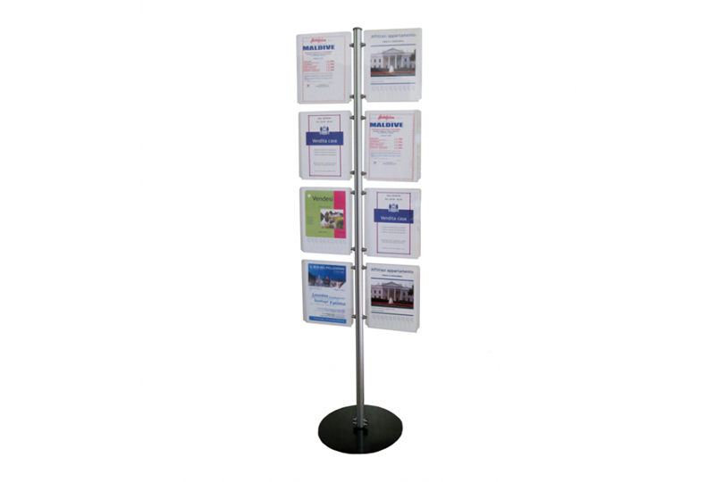 Mast floor display notice holder