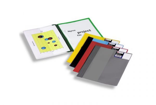 A4 Blue Project Flat File Semi Rigid Plastic Clear Front Pack 5